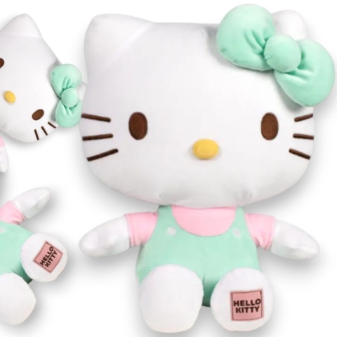 HELLO KITTY Maskotka HELLO KITTY ZIELONY z naszywką Pluszak Przytulanka Macedonia 20cm