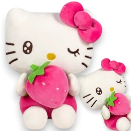 HELLO KITTY Maskotka Duża HELLO KITTY TRUSKAWKA Pluszak Przytulanka Macedonia 32cm