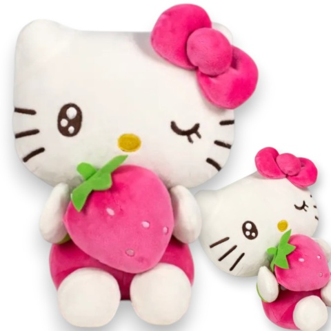 HELLO KITTY Maskotka Duża HELLO KITTY TRUSKAWKA Pluszak Przytulanka Macedonia 32cm