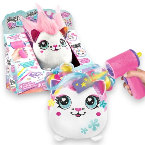 PROJEKT PLUSZ Zestaw Fryzurki KOTEK KLEJNOTKA z elektronicznym Aerografem