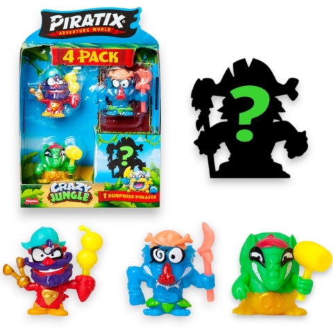 PIRATIX CRAZY JUNGLE Figurka 4pak Figurki Zestaw 4 figurek NEON