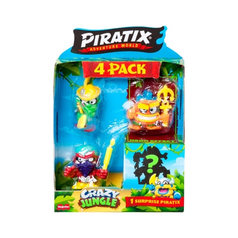 PIRATIX CRAZY JUNGLE Figurka 4pak Figurki Zestaw 4 figurek NEON