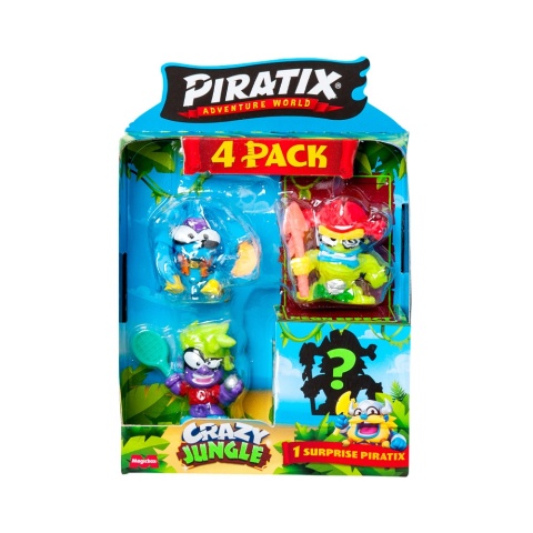 PIRATIX CRAZY JUNGLE Figurka 4pak Figurki Zestaw 4 figurek NEON