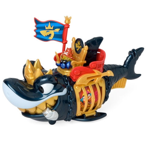 PIRATIX Zestaw KING SHARK Figurka REKIN ZŁOTE ZĘBY Figurka Okręt Piracki