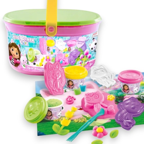 KOCI DOMEK GABI Wiaderko OGRÓD WRÓŻKICI Zestaw z masą plastyczną