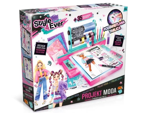 STYLE4EVER Zestaw PROJEKT MODA PRACOWNIA Podświetlana Tablica