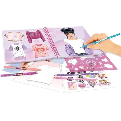 Zestaw Kreatywny TOP MODEL T-SHIRT Kolorowanka z naklejkami