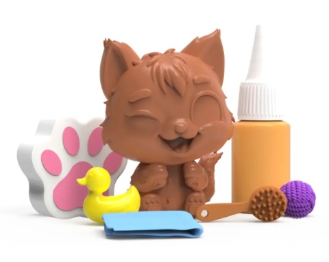 BRUDASKI W KĄPIELI KOTKI Kotek PUSZEK + BŁOTKO + AKCESORIA