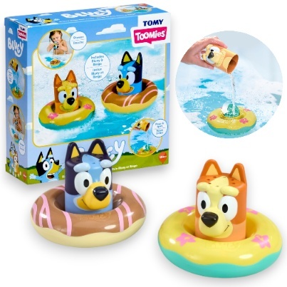 BLUEY I BINGO PŁYWAJĄCE ZWIERZAKI Zabawka do kąpieli TOMY TOMIES