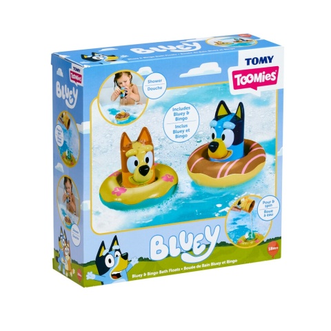 BLUEY I BINGO PŁYWAJĄCE ZWIERZAKI Zabawka do kąpieli TOMY TOMIES