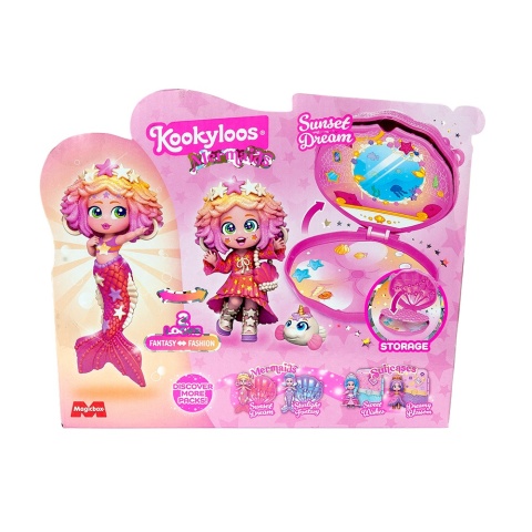 KOOKYLOOS Lalka Syrena Zestaw Syreni SUNSET DREAM Kooky Mermaids MAGIC BOX