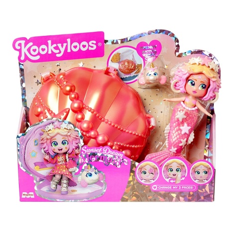 KOOKYLOOS Lalka Syrena Zestaw Syreni SUNSET DREAM Kooky Mermaids MAGIC BOX
