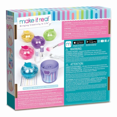 MAKE IT REAL Zestaw kreatywny GLITTER NAIL STUDIO do ozdabiania paznokci