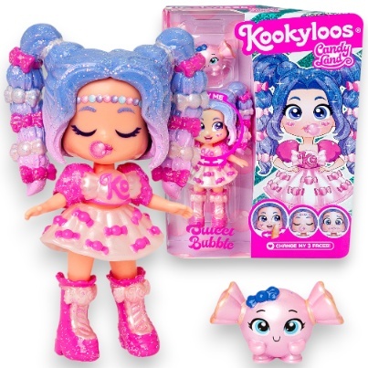 Figurka KOOKYLOOS CANDY LAND Laleczka SWEET BUBBLE + Zwierzak MAGIC BOX