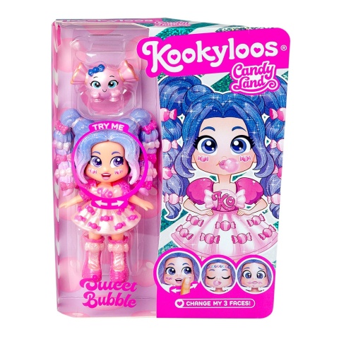 Figurka KOOKYLOOS CANDY LAND Laleczka SWEET BUBBLE + Zwierzak MAGIC BOX