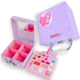 CREATE IT! Zestaw KUFEREK FIOLETOWY MAKE UP do makijażu dla dzieci