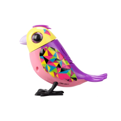 DIGIBIRDS Interaktywny ptak KLATKA DLA PTAKÓW Śpiewa Ćwierka 50+ melodii Różowy