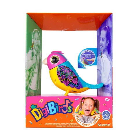 DIGIBIRDS Interaktywny ptak Śpiewa Ćwierka 50+ melodii Niebieski seria 2