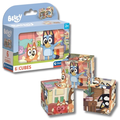 Klocki CUBI obrotowe BLUEY 6 elementów