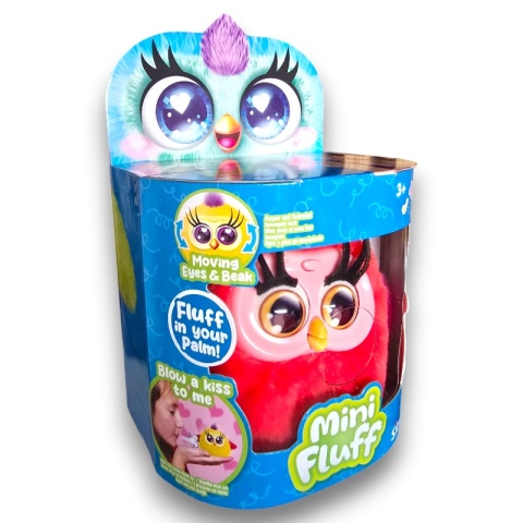 MINI FLUFF Śpiewający Interaktywny PUSZYSTY PTASZEK Koralowy