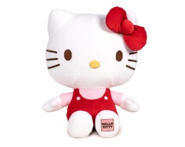 HELLO KITTY Maskotka HELLO KITTY CZERWONY z naszywką Pluszak Przytulanka Macedonia 32cm