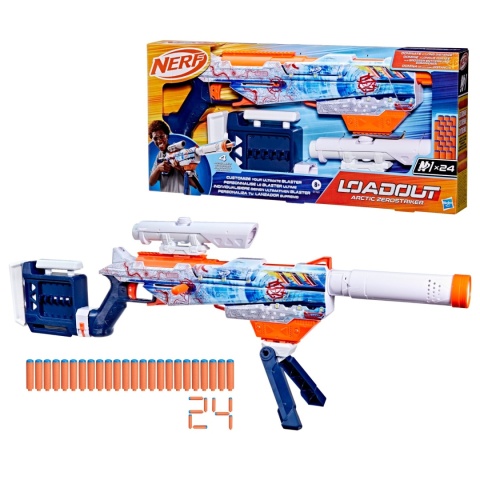 NERF Wyrzutnia LOADOUT Arctic Zerostriker + strzałki Nerf N1 HASBRO G1763