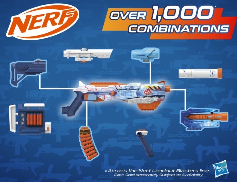 NERF Wyrzutnia LOADOUT Arctic Zerostriker + strzałki Nerf N1 HASBRO G1763