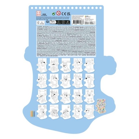 ZESTAW KOLOROWANKA BLUEY Naklejki Kredki