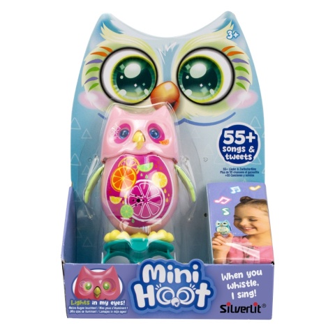 MINI HOOT Śpiewająca Interaktywna SOWA Świecące oczy Różowa