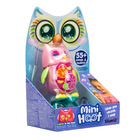 MINI HOOT Śpiewająca Interaktywna SOWA Świecące oczy Różowa