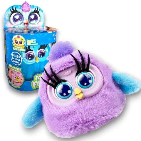 MINI FLUFF Śpiewający Interaktywny PUSZYSTY PTASZEK Fioletowy