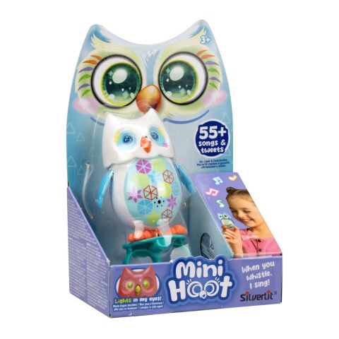 MINI HOOT Śpiewająca Interaktywna SOWA Świecące oczy Biała