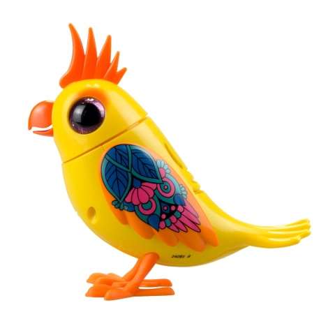 DIGIBIRDS Interaktywny ptak KAKADU Śpiewa Ćwierka 50+ melodii Żółty seria 1