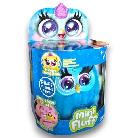 MINI FLUFF Śpiewający Interaktywny PUSZYSTY PTASZEK Niebieski