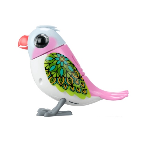 DIGIBIRDS Interaktywny ptak Śpiewa Ćwierka 50+ melodii Różowy seria 2