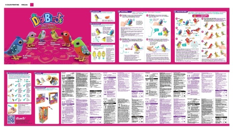 DIGIBIRDS Interaktywny ptak Śpiewa Ćwierka 50+ melodii Różowy seria 2