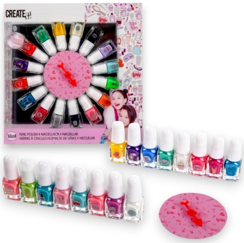 CREATE IT! Zestaw Lakierów do paznokci Lakier dla dzieci 16 kolorów