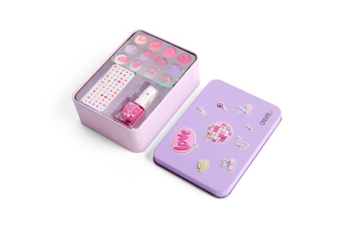 CREATE IT! Zestaw MAKE UP Kosmetyki Cienie Lakier Puszka Fiolet dla dzieci