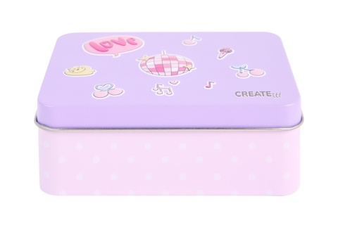 CREATE IT! Zestaw MAKE UP Kosmetyki Cienie Lakier Puszka Fiolet dla dzieci