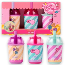 CREATE IT! Balsam do ust KUBEK Zestaw 3 balsamów do ust dla dzieci