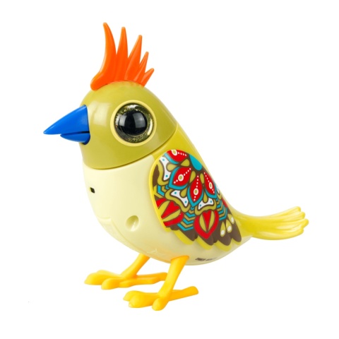 DIGIBIRDS Interaktywny ptak Śpiewa Ćwierka 50+ melodii Żółty seria 2