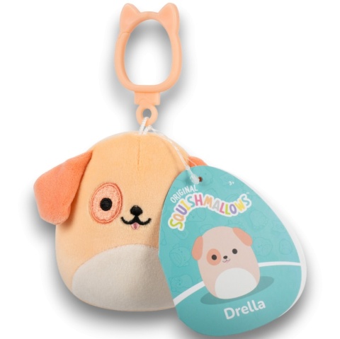 SQUISHMALLOWS Brelok Maskotka DRELLA Clip On Pluszak 9cm S24