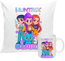 ZESTAW KUBEK I PODUSZKA HUNTRIX K-POP + IMIĘ PREZENT URODZINY
