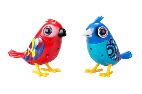DIGIBIRDS Zestaw podwójny Interaktywny ptak ARA + STRZYŻYK Śpiewa Ćwierka 50+ melodii