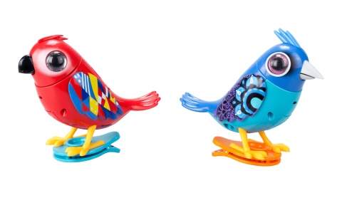 DIGIBIRDS Zestaw podwójny Interaktywny ptak ARA + STRZYŻYK Śpiewa Ćwierka 50+ melodii