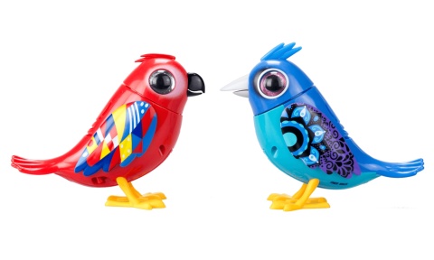 DIGIBIRDS Zestaw podwójny Interaktywny ptak ARA + STRZYŻYK Śpiewa Ćwierka 50+ melodii