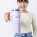 BIDON TERMICZNY PUSHEEN 880 ml kubek metalowy ze słomką szkolny