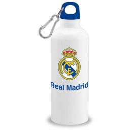 BUTELKA REAL MADRYT aluminiowa 500 ml bidon z karabińczykiem biała