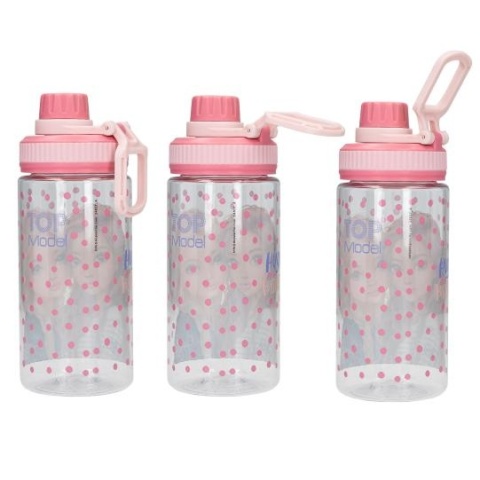 Bidon TOP MODEL DOTS butelka na wodę różowa szkolna 500ml