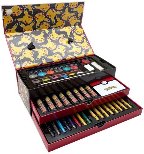 Zestaw plastyczny POKEMON PIKACHU do kolorowania Pudełko z szufladami 52el.